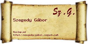 Szegedy Gábor névjegykártya
